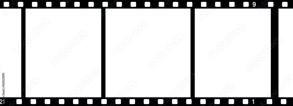 Obraz premium film strip icon isolated on transparent background. tape photo film strip frame, Video Film strip roll, Vector illustration