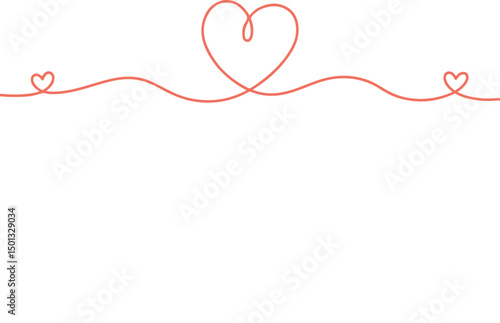 Red Heart Line Art Vector for Romantic Decorations 2