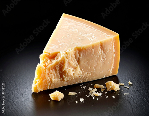 parmesan cheese isolated on a black background