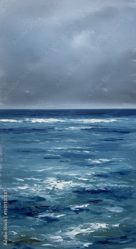 Photo of Blue Ocean Landscape With Sky Horizon and Water Abstract Photo of Blue Ocean Landscape With Sky Horizon and Water Abstract