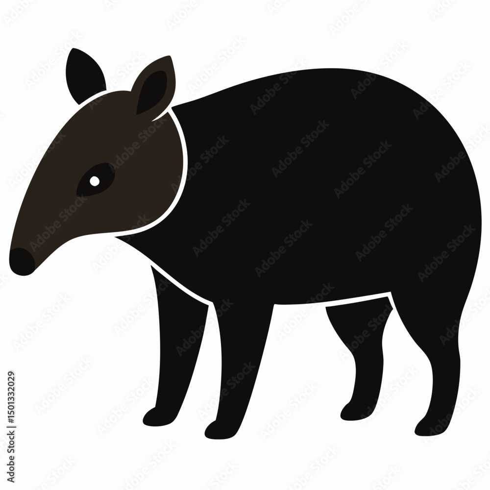Fototapeta premium Tapir with white background 