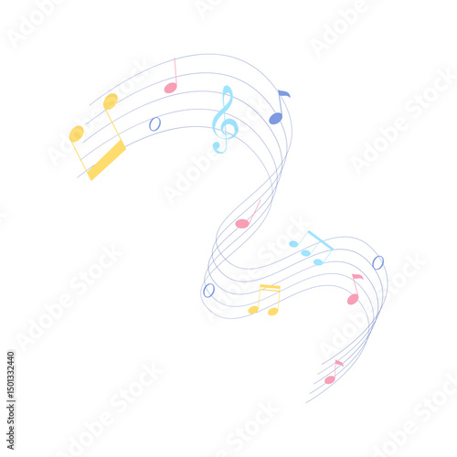Colorful Musical Notes  Illustration