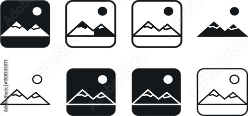 gallery icon icon set, image icon, picture symbol .photo signs. vector illustration