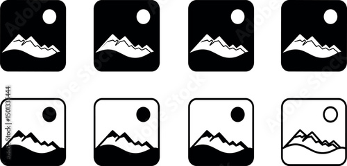 gallery icon icon set, image icon, picture symbol .photo signs. vector illustration