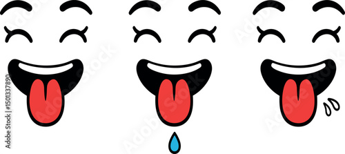 Yummy Face smile icon. delicious emoji, Vector illustration