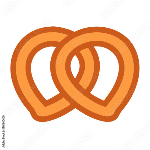 Pretzel illustration in a colorful style on a white background
