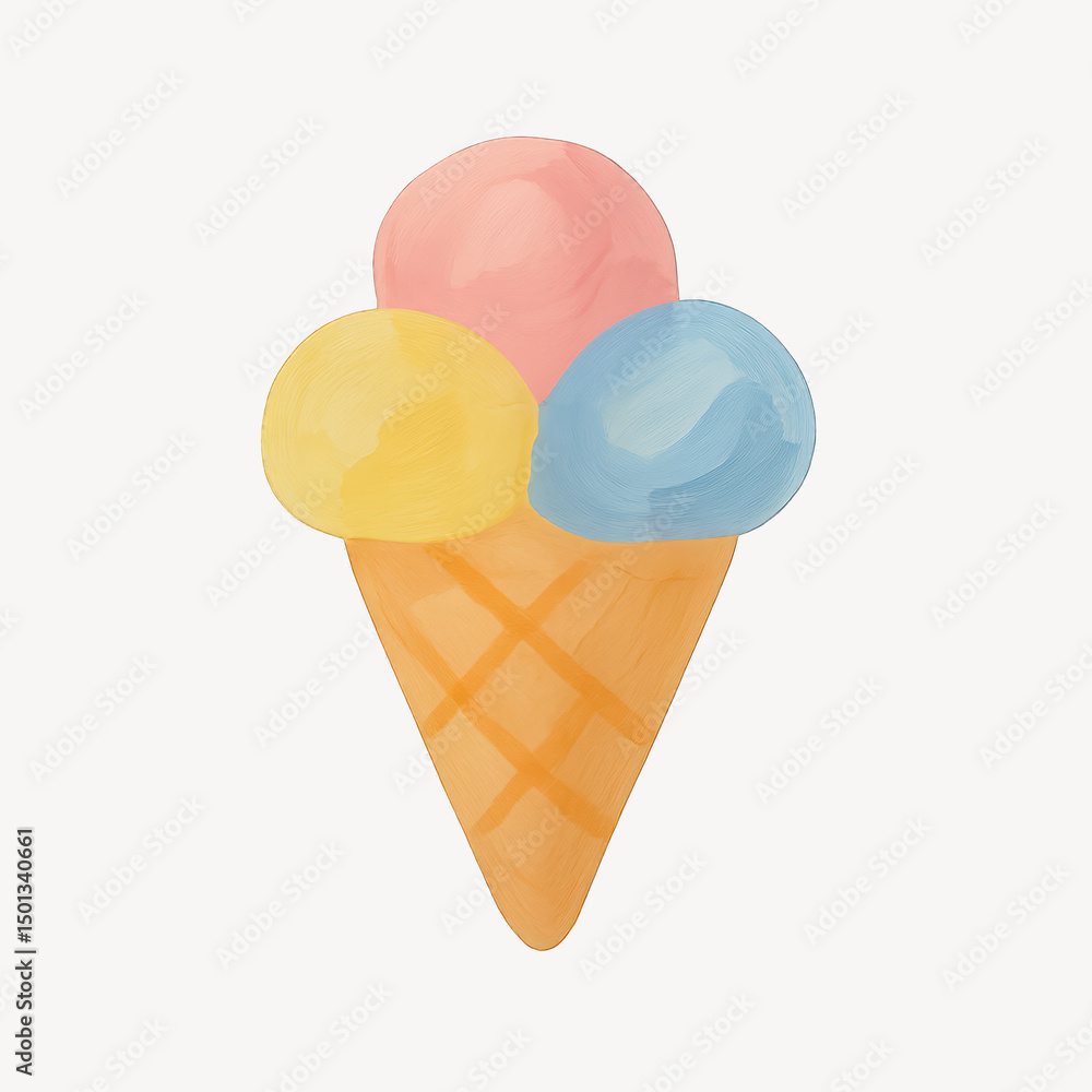 Colorful ice cream cone illustration. Colorful ice cream cone illustration.