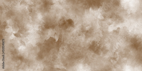 Watercolor brown, Orange background, blot, blob, splash of brown paint,Watercolour texture for cards, flyers, poster. Watercolour banner. Stucco. Wall,brown old vintage paper texture with cloudy stain