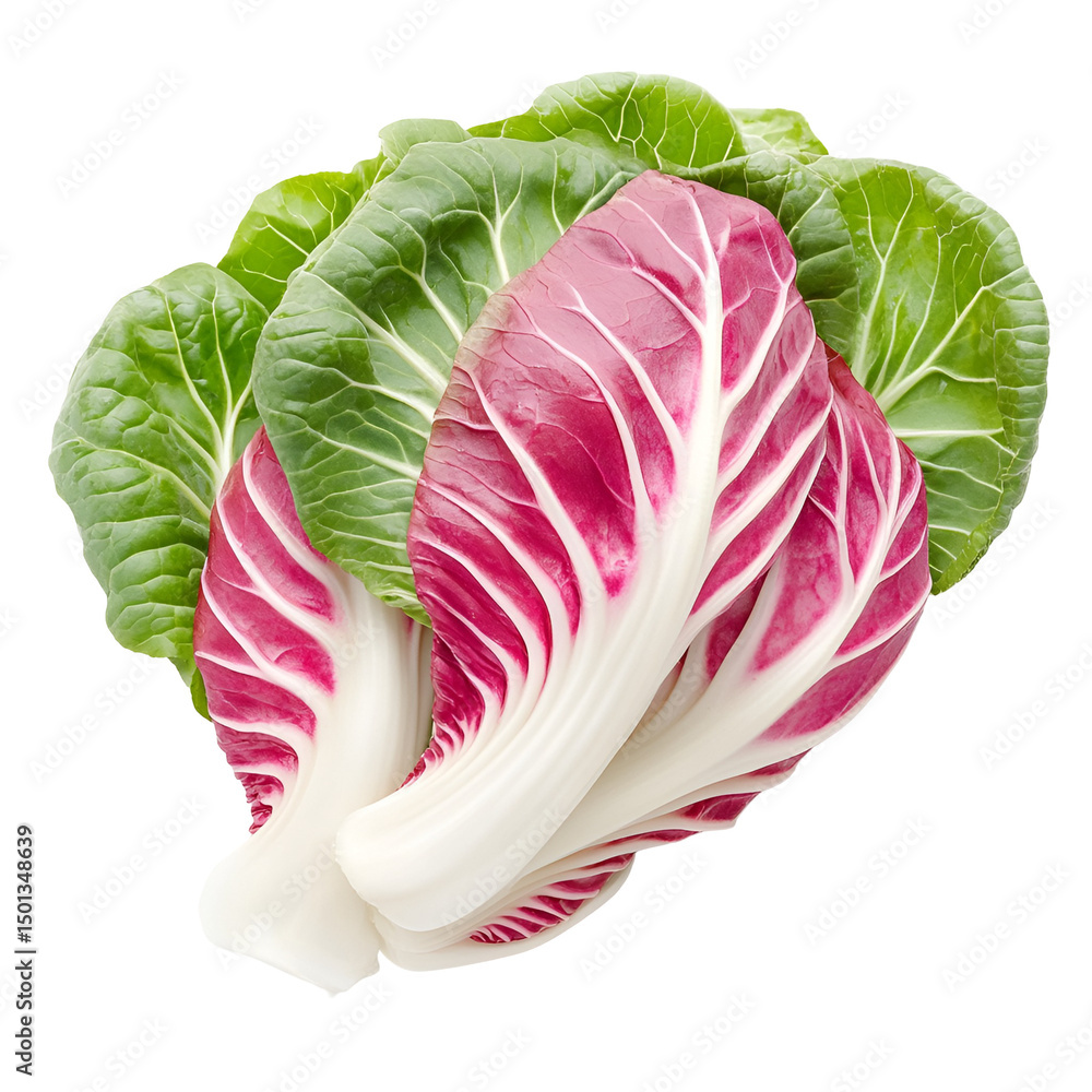 Obraz premium Radicchio and chard vibrant red and green leaves fresh vegetable harvest