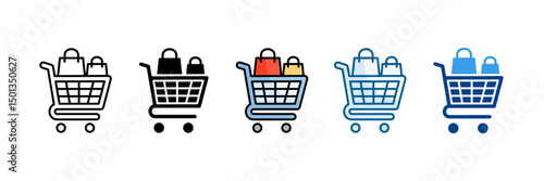 Shopping Frenzy Icon Set Multiple Style Collection