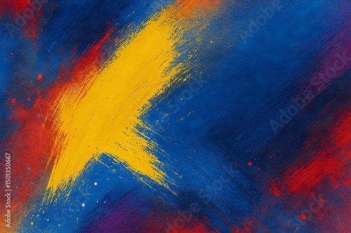 Vibrant Abstract Background with Bold Brushstrokes and Primary Colors – Modern Artistic Texture Design