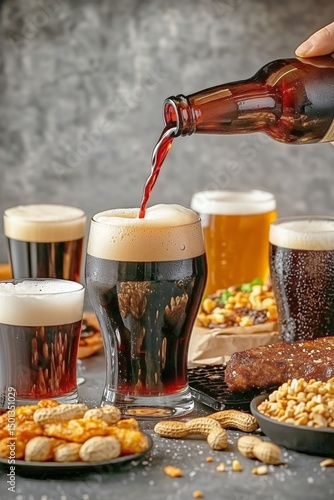 Enjoying Craft Beers and Snacks at a Gathering With Friends in a Cozy Setting