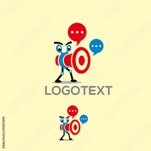 Loudspeaker Character logo illustration vector design