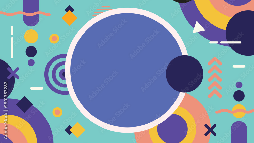 Abstract Circle Frame with Colorful Background Abstract Circle Frame with Colorful Background