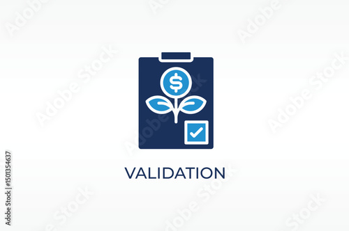 VALIDATION vector, icon or logo sign isolated symbol illustration
