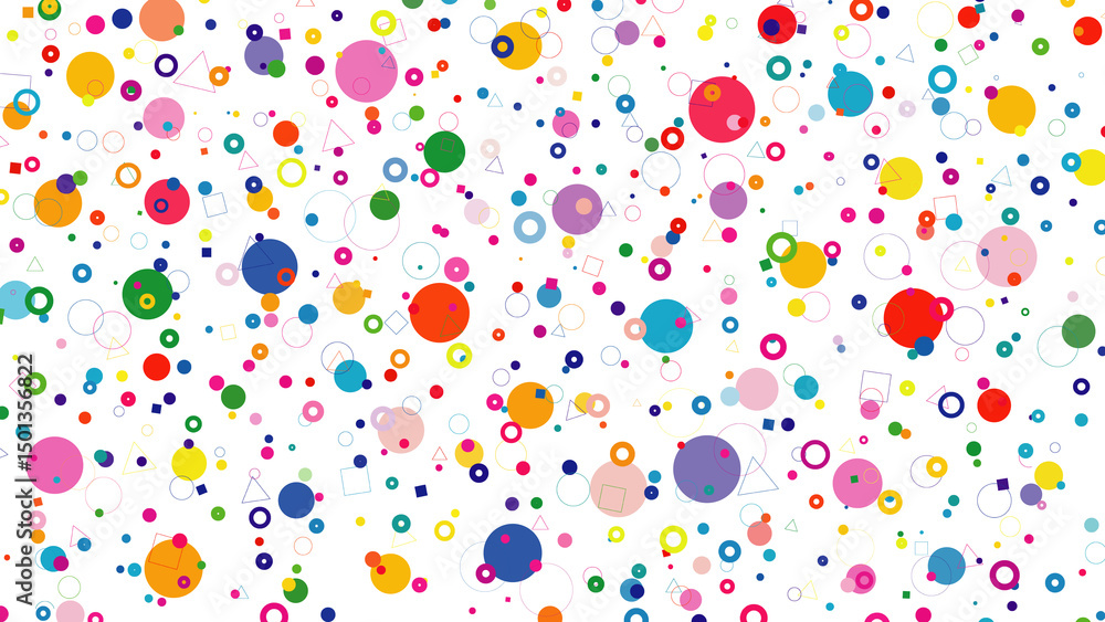 Playful background of bright geometric shapes Playful background of bright geometric shapes