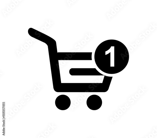 Shopping cart icon on black colour
