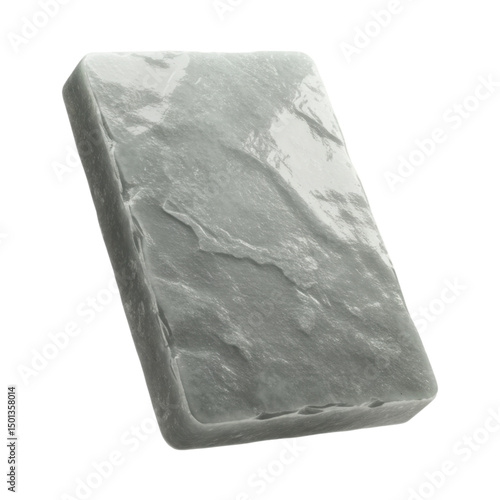 Rough Gray Stone Tablet 3D Render
