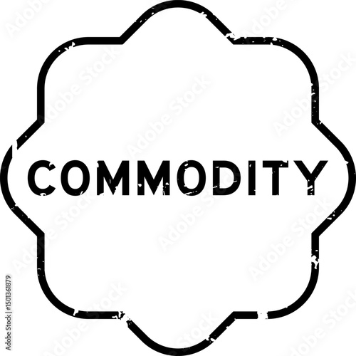Grunge black commodity word square rubber seal stamp on white background
