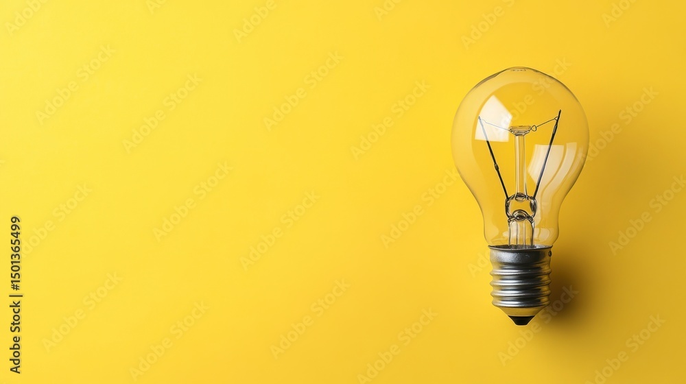 Single lightbulb on yellow background (1) Single lightbulb on yellow background (1)
