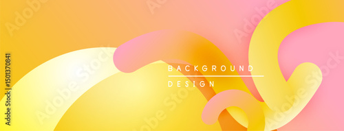 Abstract fluid shapes blend, creating warm gradient. Soft colors evoke modern design aesthetic. Background features text background, design.