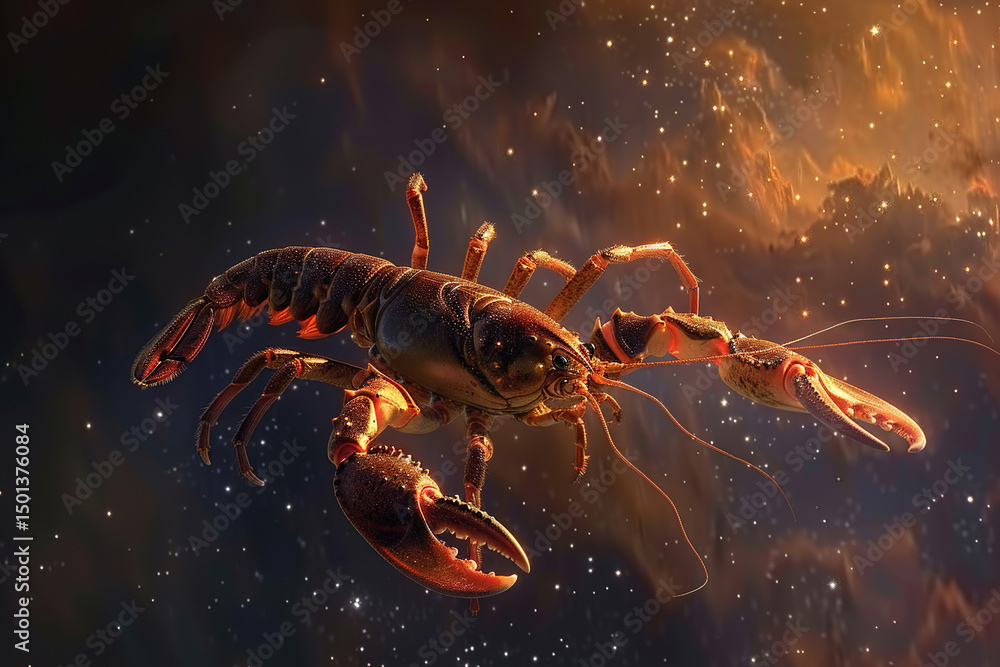Abstract composition with concept of Scorpio zodiac sign symbol Abstract composition with concept of Scorpio zodiac sign symbol