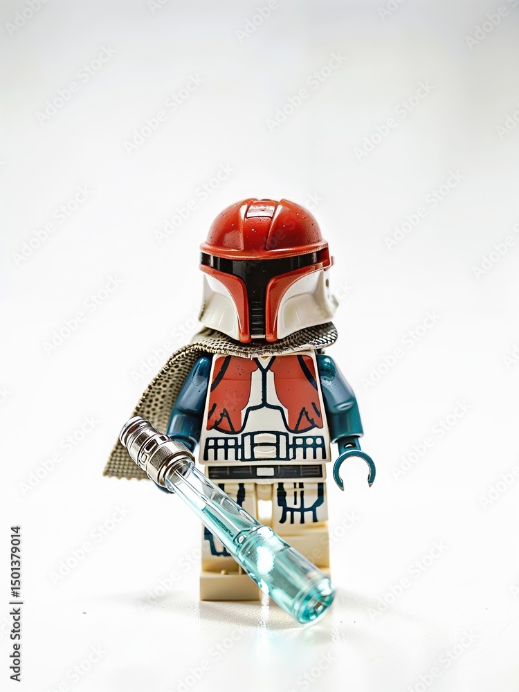 Obraz premium Star Wars Movie Franchise, LEGO Diorama Minifigure Mini Figure, Mandalorian Fictional Character, Fenn Shysa, Bounty Hunter, Boba Fett, LEGO Retail Store, London, UK