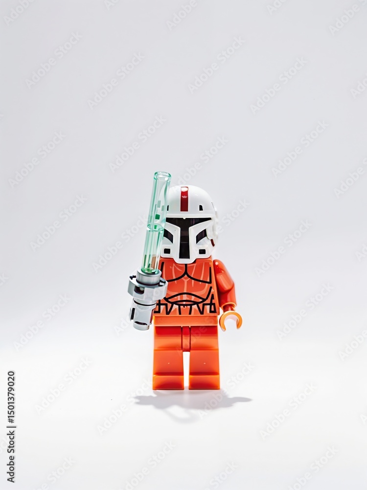 Naklejka premium Star Wars Movie Franchise, LEGO Diorama Minifigure Mini Figure, Mandalorian Fictional Character, Fenn Shysa, Bounty Hunter, Boba Fett, LEGO Retail Store, London, UK
