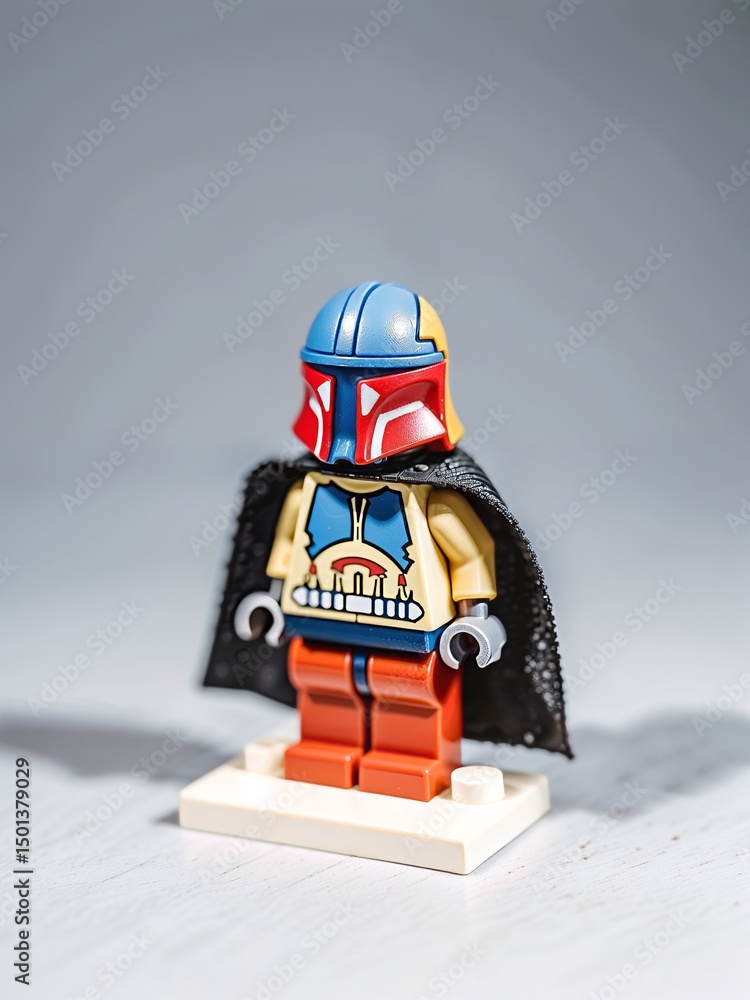 Naklejka premium Star Wars Movie Franchise, LEGO Diorama Minifigure Mini Figure, Mandalorian Fictional Character, Fenn Shysa, Bounty Hunter, Boba Fett, LEGO Retail Store, London, UK