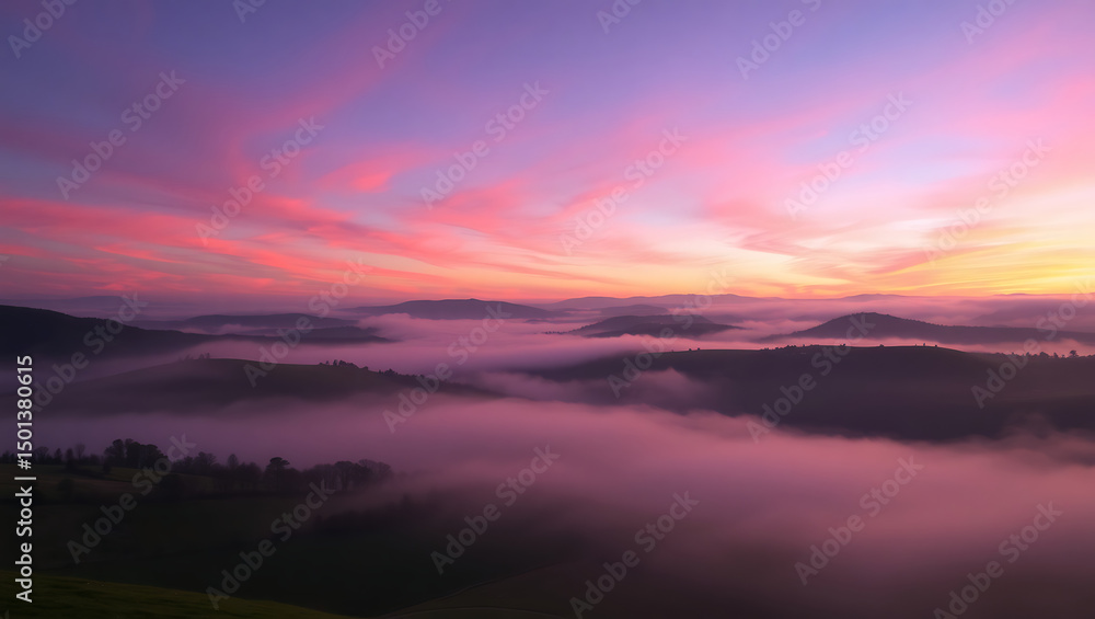 Fototapeta premium sunrise over the lake, 8K image