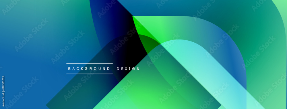 Fototapeta premium Abstract gradients overlap, creating dynamic visual effect. Blue, green hues dominate composition. Text reads background design.