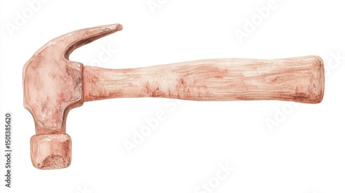 Vintage watercolor hammer illustration