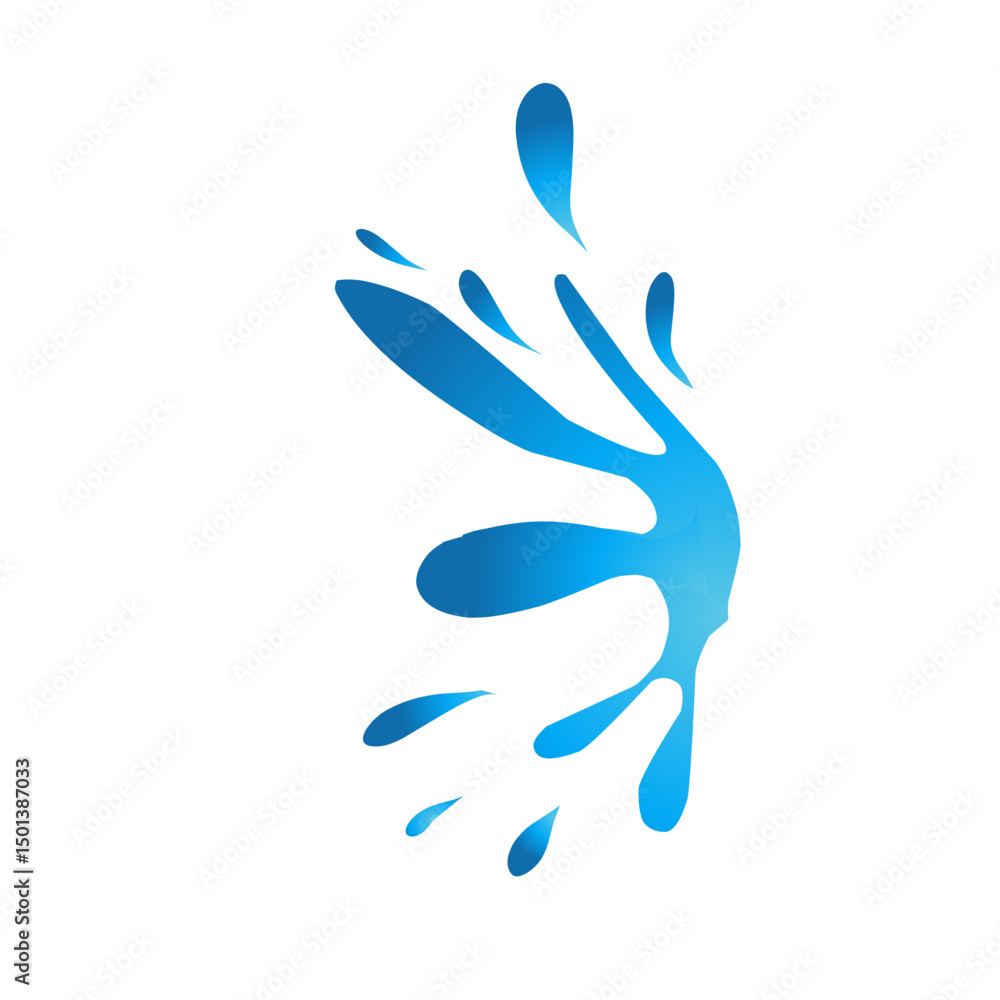 Fototapeta premium blue hand print