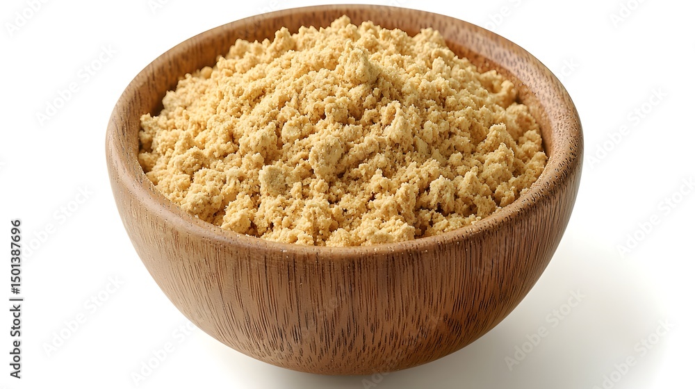 Wooden Bowl Filled with Fine Ground Spice Powder for Culinary Use Wooden Bowl Filled with Fine Ground Spice Powder for Culinary Use