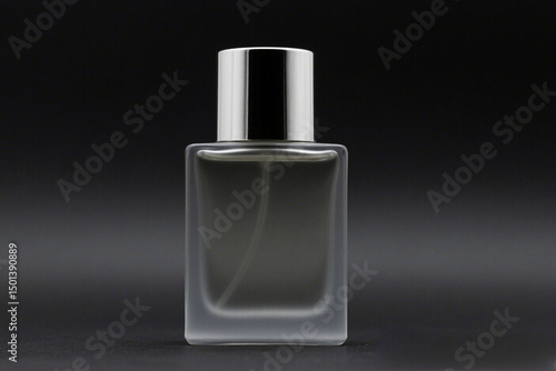 Generative AI perfume bottle isolated on black background