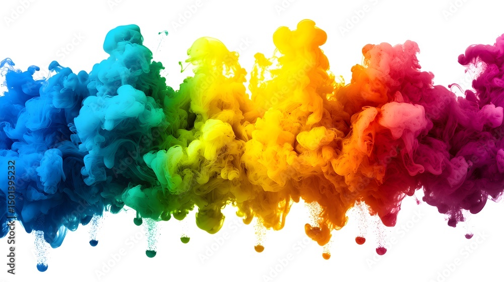 Obraz premium Vibrant Rainbow Colored Smoke Abstract Art Creating Dynamic Visual Texture