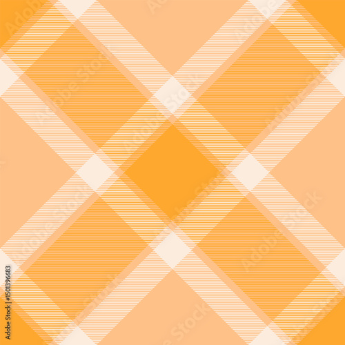 Warm, inviting plaid pattern in soft orange and cream hues.  Perfect for textile design, fallthemed projects, or creating a cozy, autumnal aesthetic.