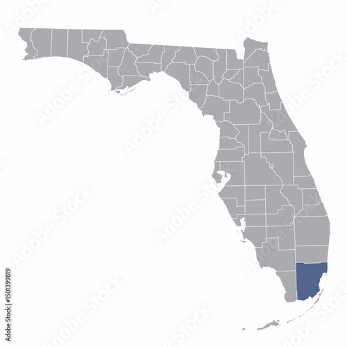 Florida map - Miami-Dade County