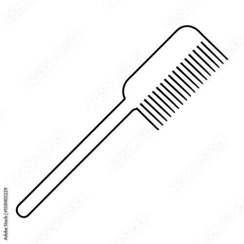 Minimalist Line Art of Hair Comb – Black and White Vector Illustration"

