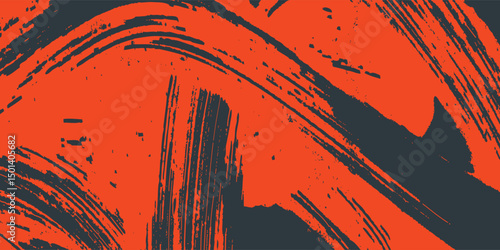 Abstract charcoal vector background with energetic orange rush strokes. Modern, artistic texture for creative projects.