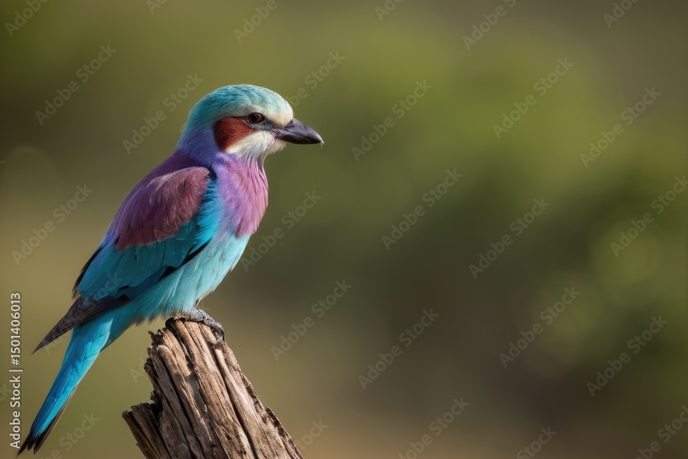 Fototapeta premium Colorful bird sitting on a tree branch