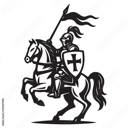 knight on horseback vector image
