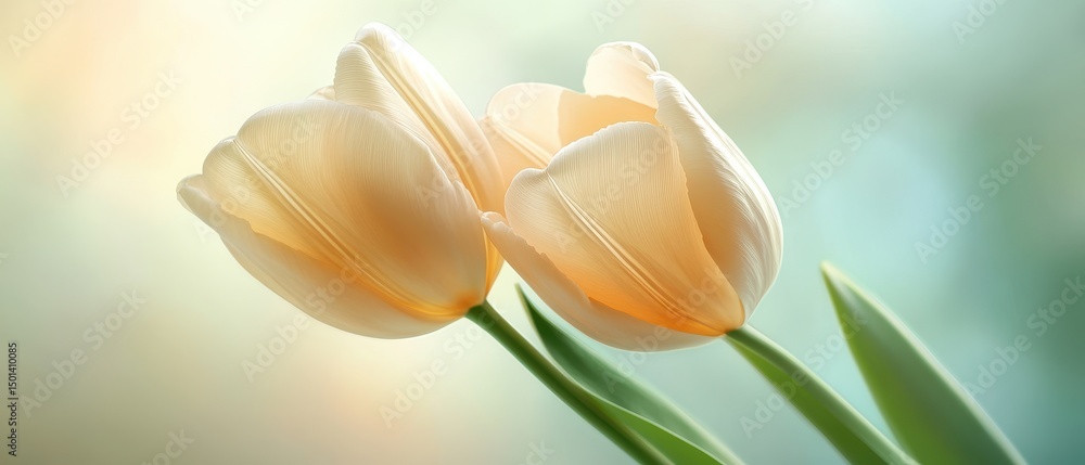 custom made wallpaper toronto digitalIvory tulips bloom