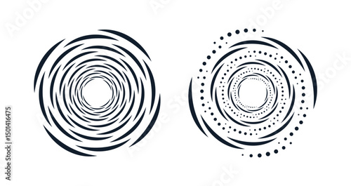 Set design spiral circle illustration