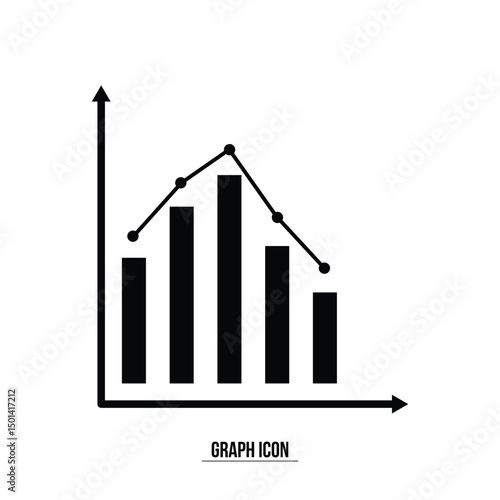 Graph vector. Business chart. Financial rise up. Increase profit. Economic graphic growth arrow rising. Chart icon in black and white background in eps 10.