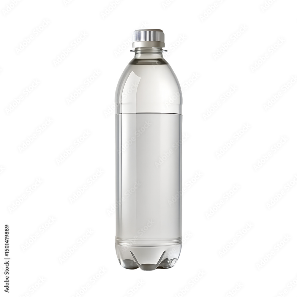 Clean Water Bottle With Removable Label Area isolated on transparent background Clean Water Bottle With Removable Label Area isolated on transparent background