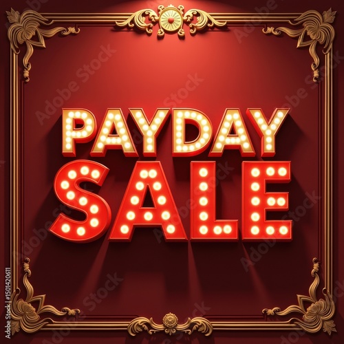 Vibrant Payday Sale sign perfect for advertising discounts and promotions. Ideal for retail advertisements and marketing materials.