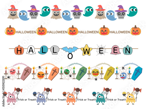 ハロウィーン■パンプキン＆モンスターのラインセット■アイコン