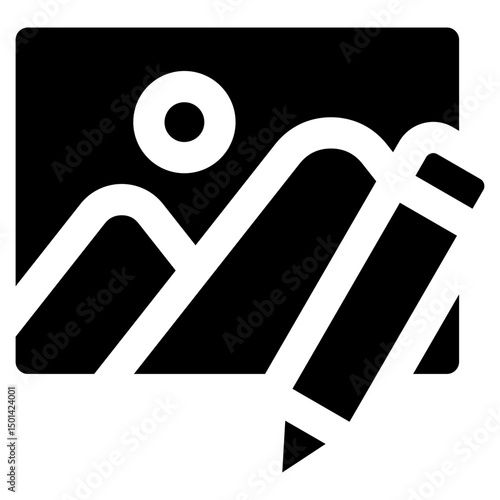 Photo Edit Icon Element For Design