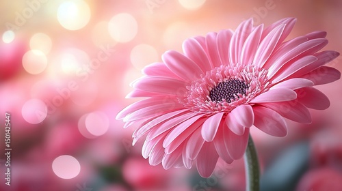 Romantic soft pink flower in dreamy bokeh background, macro floral composition  
